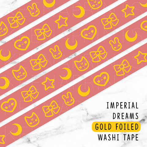 BLACK NIGHT & DAY GOLD FOILED DREAMS WASHI TAPE - WT019