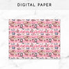 SWEET LOLITA PINK DIGITAL PAPER PRINTABLE - KeenaPrints planner stickers bullet journal diary sticker emoji stationery kawaii cute creative planner