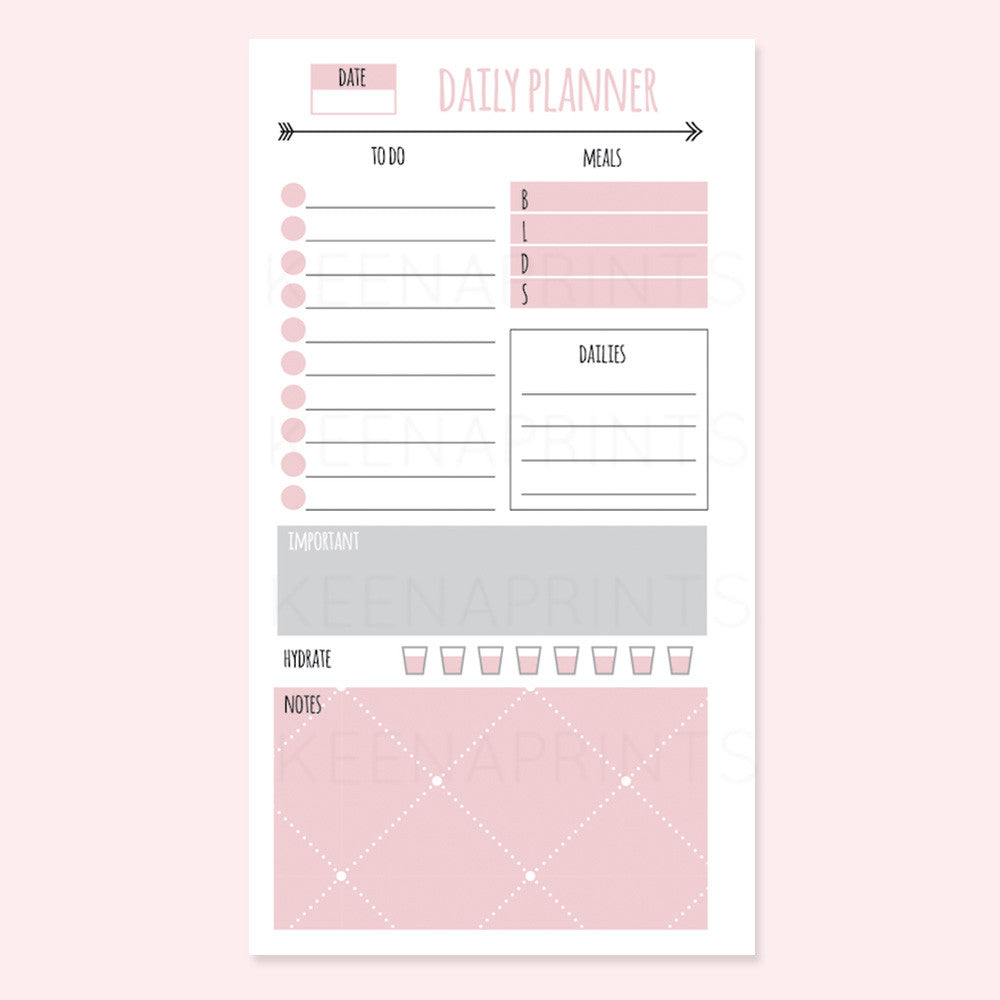 SIMPLE DAILY PLANNER PRINTABLE [PERSONAL RINGS] – KeenaPrints