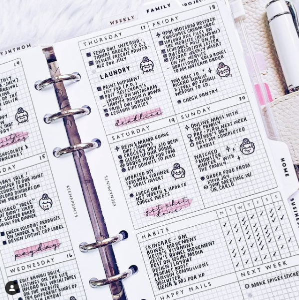 WEEK ON 2 PAGES PLANNER PRINTABLE - PERSONAL RINGS – KeenaPrints