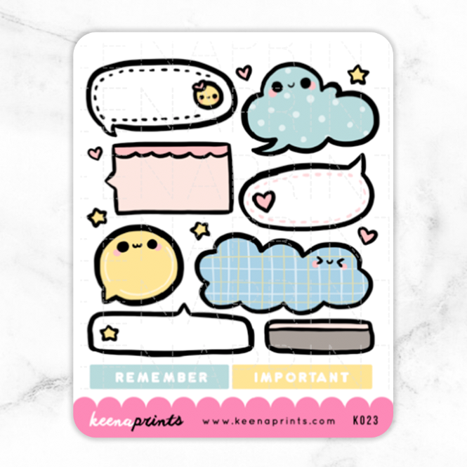 BACK TO SCHOOL MEMO STICKERS K023 - KeenaPrints planner stickers bullet journal diary sticker emoji stationery kawaii cute creative planner