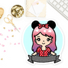PRE-MADE CHIBI MINNIE PASTEL PRINCESS PRINTABLE CLIP ART - KeenaPrints planner stickers bullet journal diary sticker emoji stationery kawaii cute creative planner