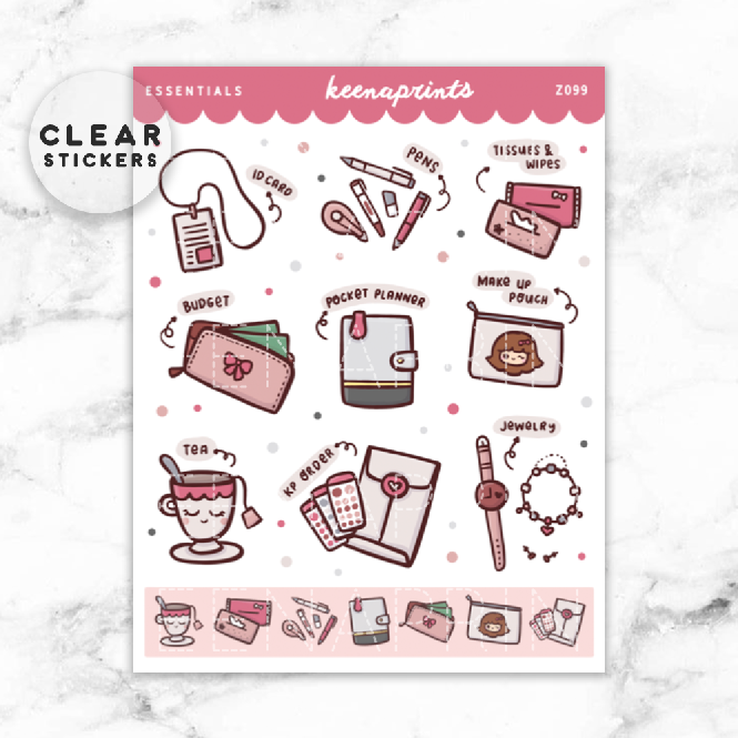 CHIC LOLITA DECO CLEAR STICKERS - Z099 - KeenaPrints planner stickers bullet journal diary sticker emoji stationery kawaii cute creative planner