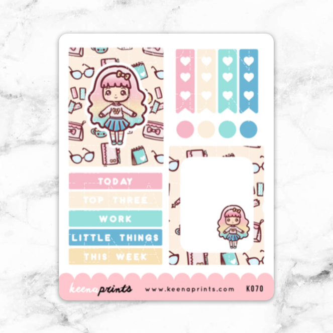 SWEET LOLITA FULL BOX STICKERS - K070 - KeenaPrints planner stickers bullet journal diary sticker emoji stationery kawaii cute creative planner