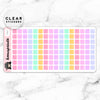PASTEL SQUARES LABEL CLEAR STICKERS - T017