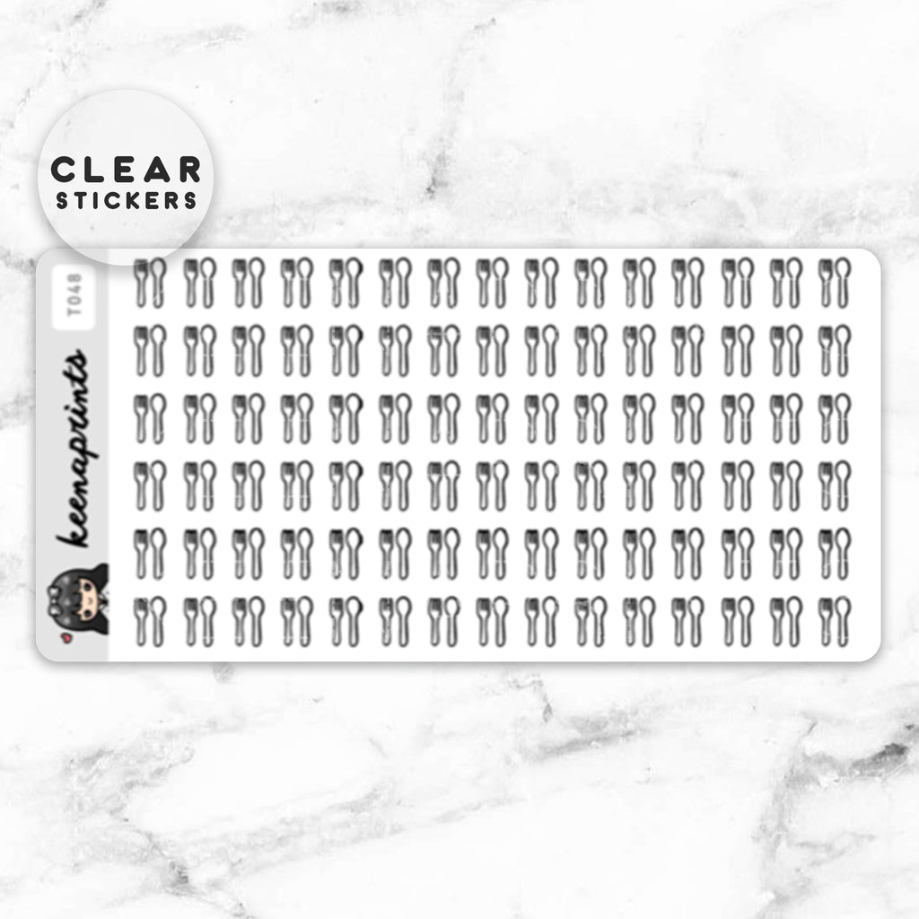 EAT DINNER WORK CLEAR STICKERS - T048