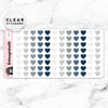 NAVY HEART CLEAR STICKERS - T071