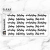 CALLIGRAPHY WEEKDAYS LABEL CLEAR STICKERS - T068