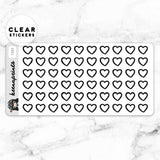 HEART CLEAR STICKERS - T082