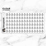 ESSENTIAL OIL DROPS CLEAR STICKERS - T107