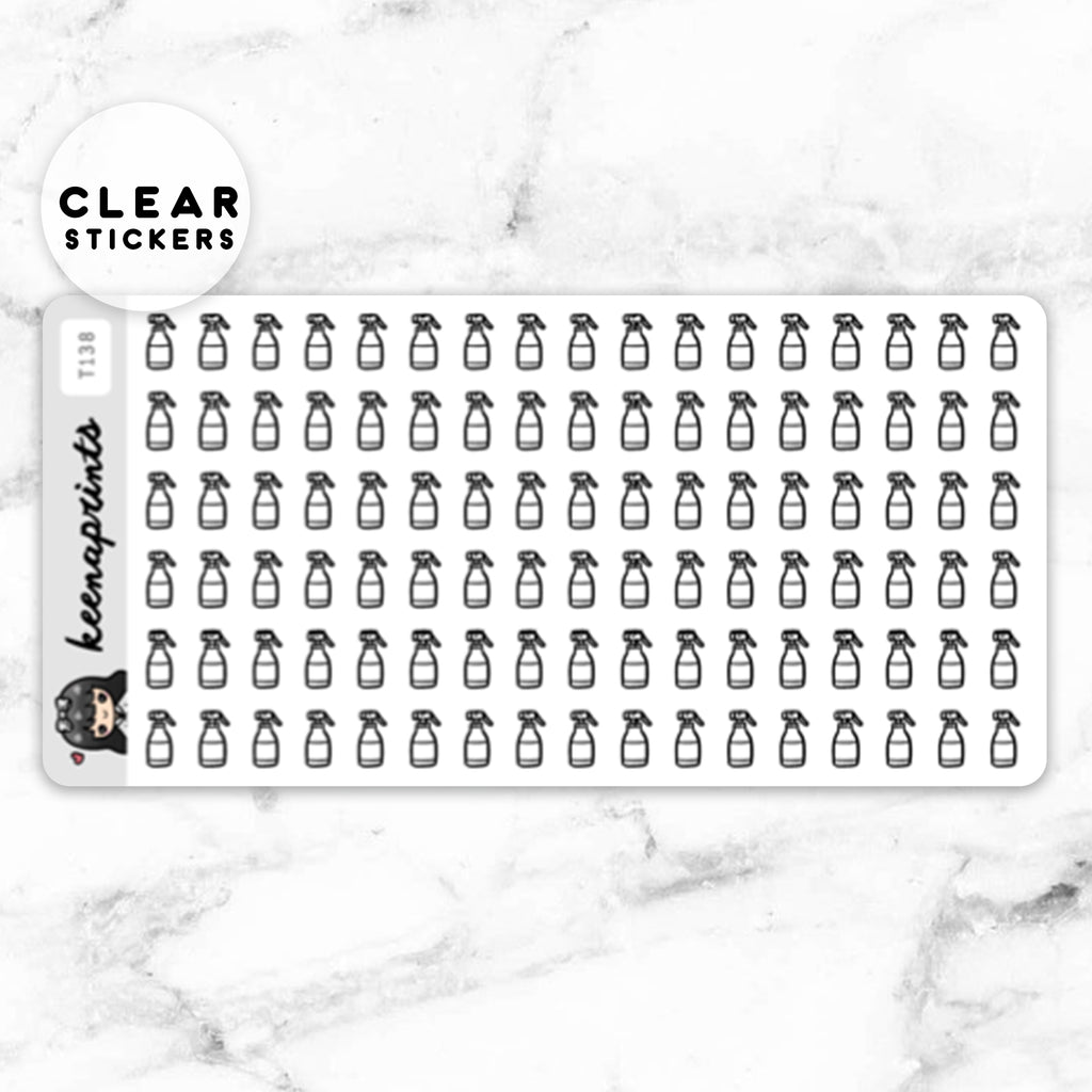 SANITIZER / ALCOHOL / SPRAYER CLEAR STICKERS - T138