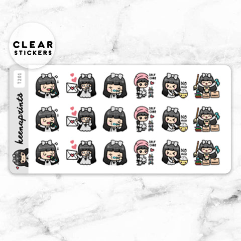 FALL PLANNER GIRL DECO CLEAR STICKERS - RE007