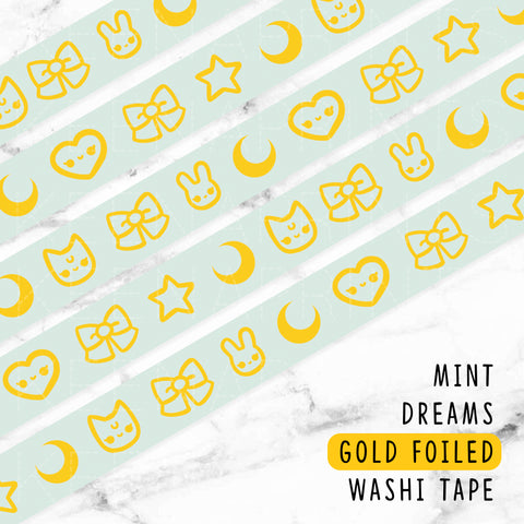 BT21  INSPIRED FANMADE GOLD FOILED WASHI TAPE - WT0063